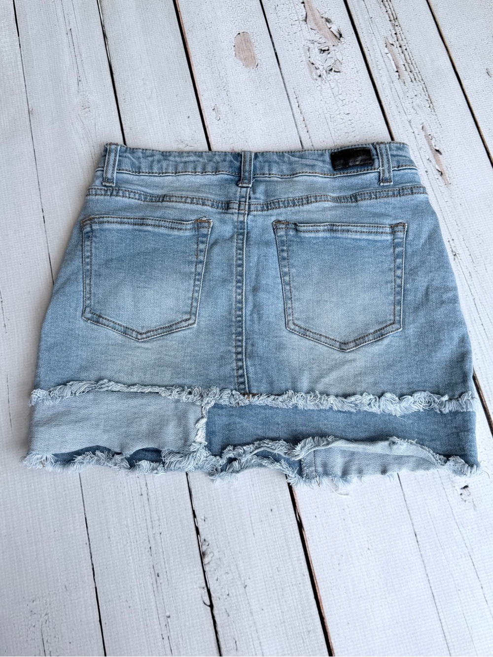C'est Toi Black Label Deconstructed Frayed Denim Mini Skirt - Size Small - Picture 5 of 5